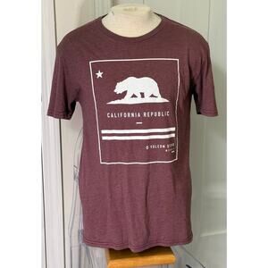 Volcom California Republic Maroon & White Graphic Tee - L